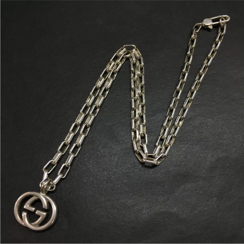 ✨🛍️ Gucci 925 Silver Interlocking GG Necklace
